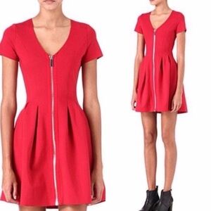 Maje Elegant Red Zipper Dress